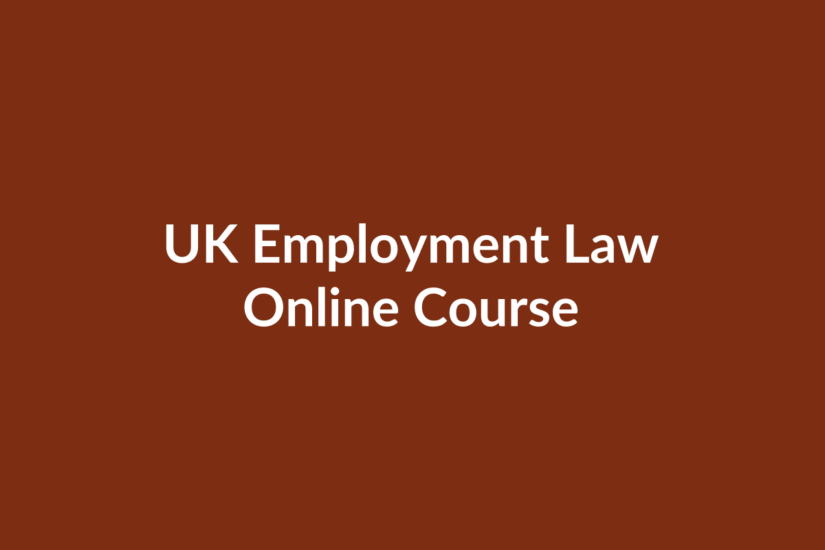 UK Employment Law course online training