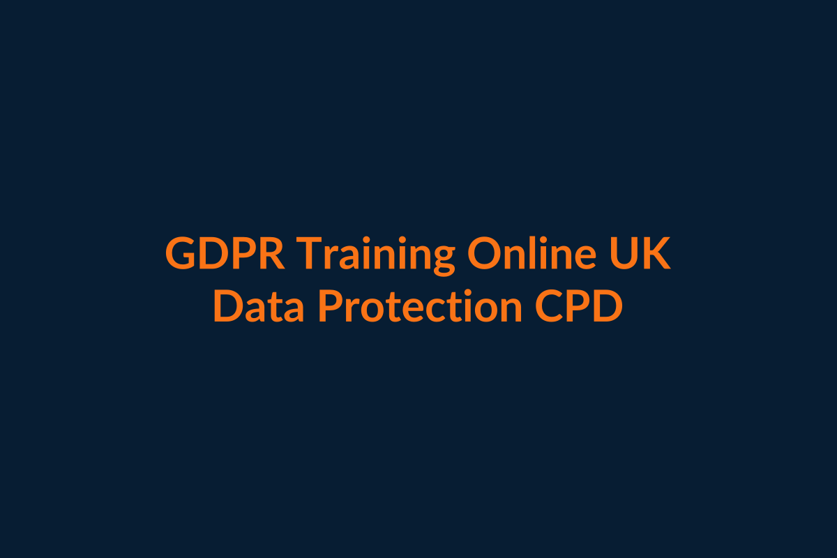 GDPR data protection CPD training online UK